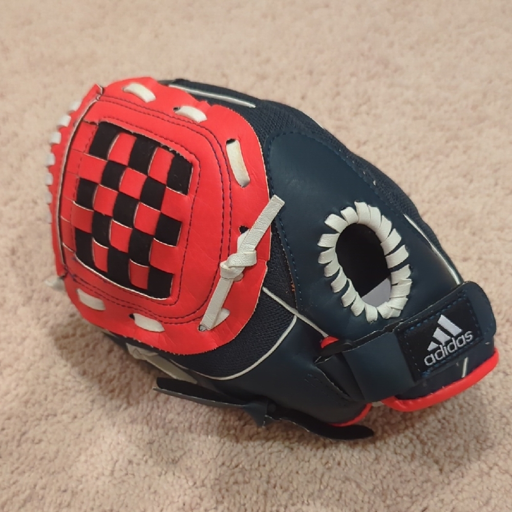 Adidas Easy Close 9.5" Glove - Navy and Red Baseball Glove